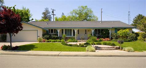 metal roof on rambler style house|rambler ranch house style.